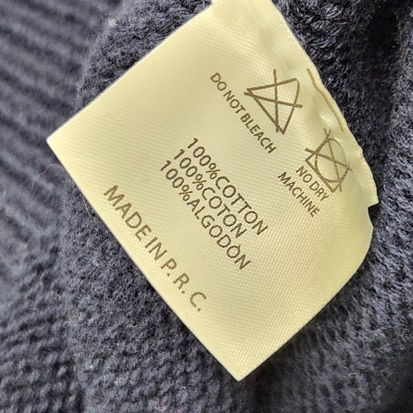 Brandy Melville Navy /Rainbow Striped 100% Cotton Crewneck Knit Sweater. Medium - Picture 5 of 8